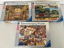 Lot of 3 Ravensburger Jigsaw Puzzles 1000 PCs Grandma’s Attic World Of Words picture