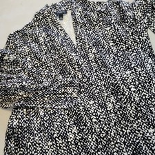Talbots Petites Black White Abstract Print Top and Pleated Skirt Set SP 6P picture