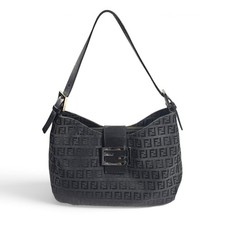 Vintage Fendi Hobo Bag Black Zucchino Canvas picture