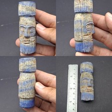 Very Old Ancient Sassanian King Large Lapis Head Figure picture