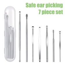 Ergonomic Stainless Steel Ear Cleaning Set, 7Pc Non-Slip Ear Wax Tools picture