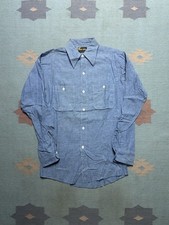 Vintage 1970s Dee Cee chambray work shirt NOS farm workwear men’s small 14.5 picture
