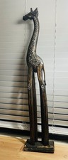 Tall Wooden Carved Giraffe 40 Tall Height picture