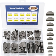 Ofiswadi 120pcs Woodruff Key Assortment Kit, 10 Popular Sizes of Half Moon picture