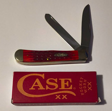 Case XX Pocket Worn 6254 SS Red Bone Trapper 2-Blade Slipjoint Clip/Spey picture