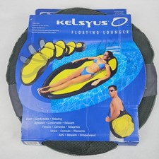 NEW Vintage 2002 Kelsyus Floating Lounger Pool Float Bumblebee Yellow Black NOS picture