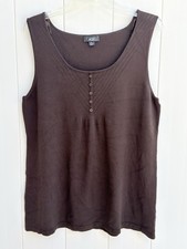 NWT AGB Chocolate Brown Sleeveless Lightweight Sweater Tank Top X-Large picture