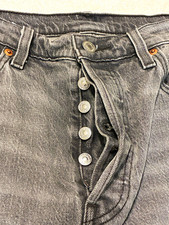 Vintaged Levi's 501 Men's Gray Denim Jeans Straight Fit Mid Rise 5-Pocket picture