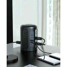 Power Strip Tower, 12 Outlets, 30W 3 USB & 2 USB-C ports, power up to 17 devices picture