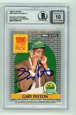 Gary Payton 1990-91 Hoops #391 Rookie RC Signed Beckett BGS 10 Auto SuperSonics picture