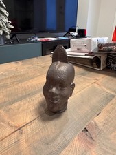 Vintage Benin Bronze Head Sculpture picture