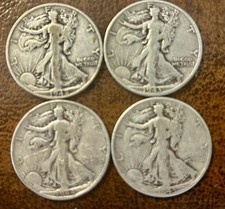 1942S 1943S 1944S 1945P Liberty Walking Half Dollars picture