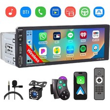 Single Din Car Stereo Wireless Apple CarPlay 6.9 touchscreen Bluetooth Radio USB picture