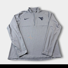 Nike Dri-FIT West Virginia Mountaineers WVU 1/4 Zip Pullover Gray Large picture