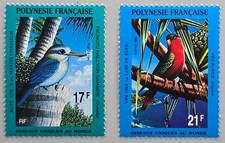 French Polynesia 1991 Endemic Birds MNH Set of 2 — Tuamotu Kingfisher & Kuhl's picture