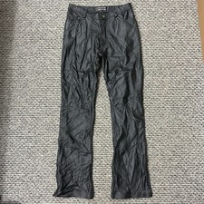Vintage Limited Leather Pants Womens 4 Black Leather Biker Grunge Mid Rise Y2K picture
