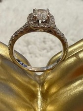 18K White Gold Natural Diamond Halo Engagement Ring - 0.75-0.85ct-Size 4 picture
