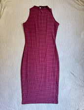 Windsor Burgundy High Neck Sleeveless Knit Sheath Midi Dress Size M MD1496WD picture