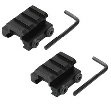 2X Flat TOP Half 1/2 INCH 3 Slot Mini Riser Scope Mount for 20mm Picatinny Rail picture