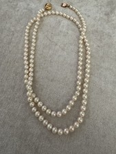 Stunning Vintage Estate 34 Inch Cultured Pearl Necklace picture
