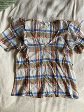 Madewell plaid ruffle top XXS picture