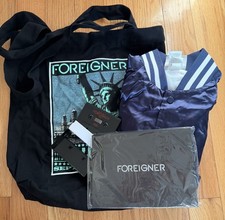 Foreigner 50th Anniversary Ellis Island 2025 Concert COMPLETE SWAG BAG New (XL) picture