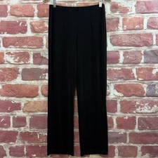 Chicos Travelers Pants Womens M Plain Black Stretchy Slinky Pull On Trousers picture
