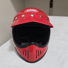 VTG 1984 Shoei EX-5 Motocross Helmet Red Size L 7 3/8-7 1/2 SNELL Display Only picture
