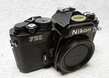 NICE Vintage NIKON FE2 35mm SLR Film BLACK Camera Body. Honeycomb Shutter picture