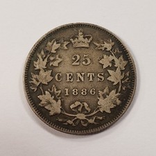 1886 25c Canada Twenty Five Cents Silver .173 ASW - KM5 - SKU-Q6363 picture