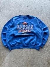 Vintage 1991 Kansas Jayhawks Final Four Blue crewneck sweatshirt size L picture
