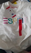 ESPRIT NWT Size XS Women's Logo 80's Crewneck Viral - Cream White picture