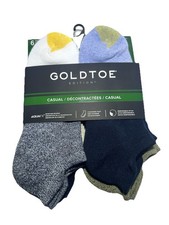 New Goldtoe Edition 6 Pack Men Cushioned Reinforced Toe No-Show Socks Sizes 6-12 picture