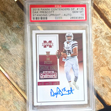 2016 Panini Contenders Dak Prescott #125 Standing Upright Auto RC PSA 10 GEM MT picture