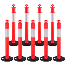 9 Pack Traffic Delineator Posts, 45 Inches Traffic Safety Cones with Weighted Ba picture