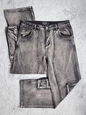 Vale Forever Men’s 36x33 Washed Gray Triple Pocket Wide Leg Jeans Oversize Cargo picture
