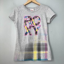 Y2K Roxy Paradise Shirt Size L Heather Gray Knit Baby Tee Surf Beach Streetwear picture