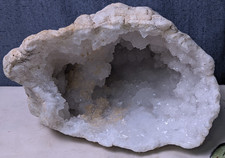 Natural Clear Quartz Geode Large Sparkling White Crystal Cluster 9.5