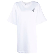 Off-White Women's Chine Floral Arrows Snap Cotton T-Shirt Dress White picture