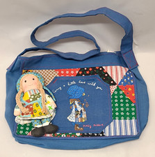 American Greetings Holly Hobbie Patchwork Blue Zip Shoulder Bag w/ Charm Pockets picture
