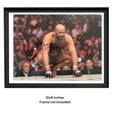 Jon Jones Bones Hand Signed A4 Octagon GOAT Photo UFC PSA CARD + Official COA picture