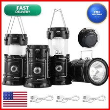Lichamp CLS-L004BK 4-Pack Solar USB Rechargeable LED Collapsible Camping Lantern picture