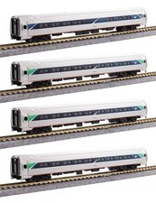Kato 106-8021 N Amfleet I 4 Car Bookcase Set Phase VII Amtrak passenger cars picture