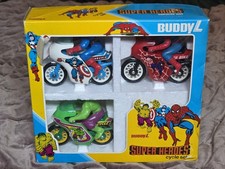 * Vintage 1981 BUDDY L Super Heroes Cycle Set - 693H - New - Open Damaged Box picture