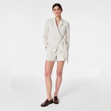 Spanx Carefree wrap blazer size XL cream belted crepe jacket $248 picture