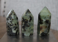 SMALL PREHNITE POINT BUNDLE (3) POINTS INCLUDED 161.6 GRAMS picture