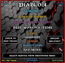 ✨Diablo 4✨Season 15✨Best Warlock Items✨Annihilus✨Hellfire Torch✨Set Charms✨ picture