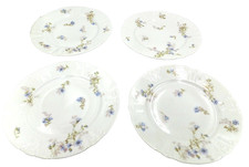 GDA Limoges French Porcelain 4 Plates, 8 3/4 In., 682-7, Blue & Pink Florals picture