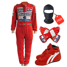 New Ayrton Senna F1 Go Kart Racing Suit | Embroidery | Free Balaclava  picture