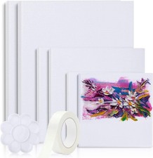 Canvases for Painting, 40X30, 30X20, 20X15, 8 Set Stretched White Canvas with Pe picture
